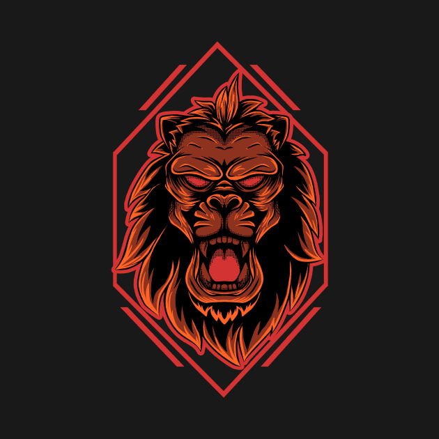 lion head illustration by nuQia