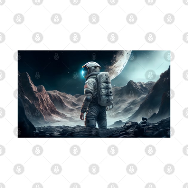 Astronaut on a mythical planet by Aura.