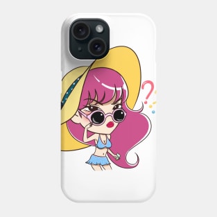 PURPLE HAIR GIRL EMOTION CARTOON Phone Case