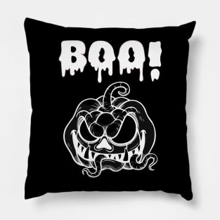 Terrifying Pumpkin with a Startling 'BOO': A Spine-Chilling Surprise Pillow