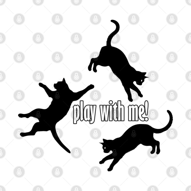 Playful Trio: Black Cat Silhouette Circle by AlexBRD