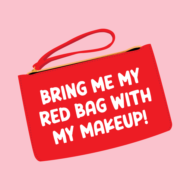 Red Bag With My Makeup by Cat Bone Design