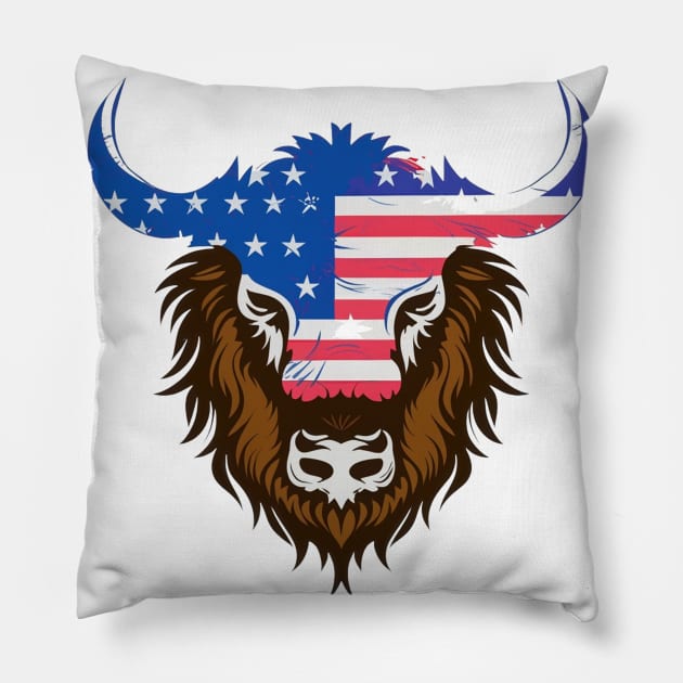 American bison Pillow by Spaceboyishere