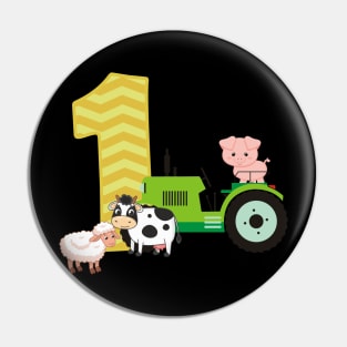 Farm Barnyard Theme Pig Cow Horse 1st Birthday 1 Yrs Old Pin