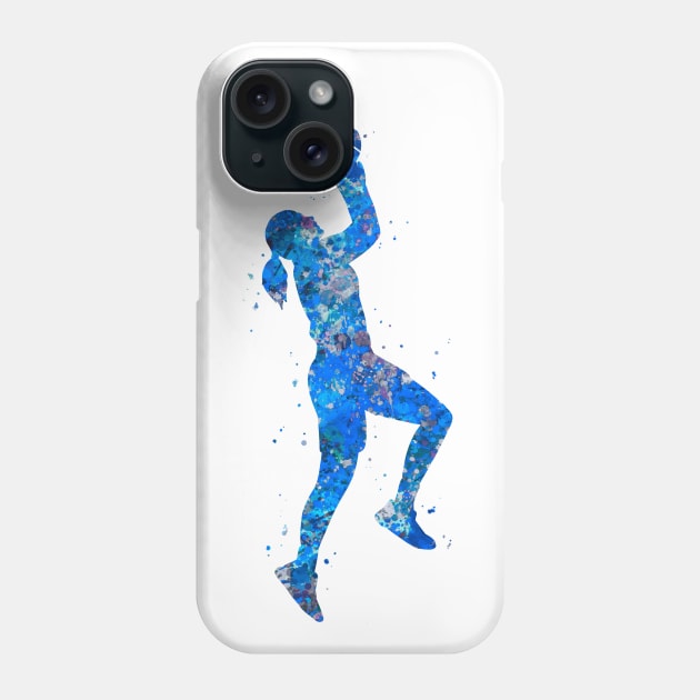 Basketball girl - blue Phone Case by Yahya Art