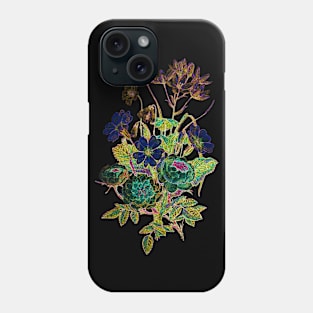 Black Panther Art - Glowing Flowers in the Dark 4 Phone Case