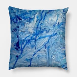 Blue mayhem Pillow