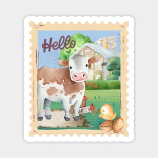 The Brave Little Chick And The Curious Cow Magnet