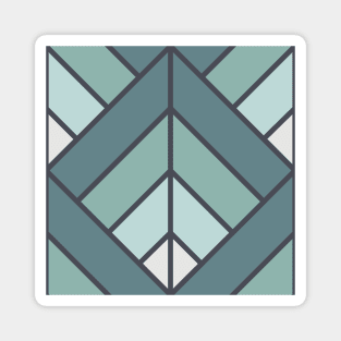 Geometric Pattern: Art Deco Diamond: Seafoam Magnet