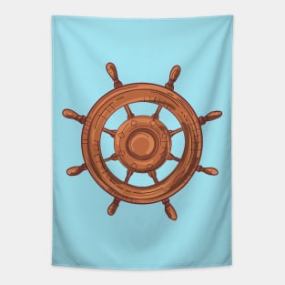 Vintage Ship Wheel Tapestry