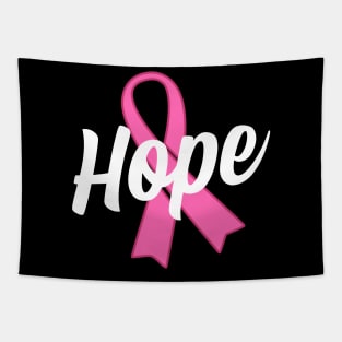 HOPE - Breast Cancer Awareness Pink Ribbon Tapestry