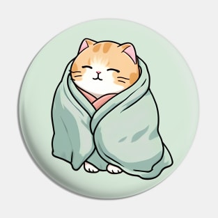 Cute orange cat in a blanket Pin