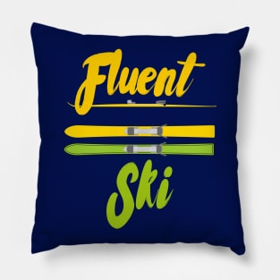 Fluent Ski, Mountain Hoodie, Slalom skiing, skiing sticker Pillow