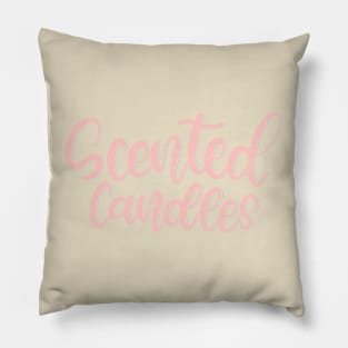 Scented Candles Lettering Design Pillow