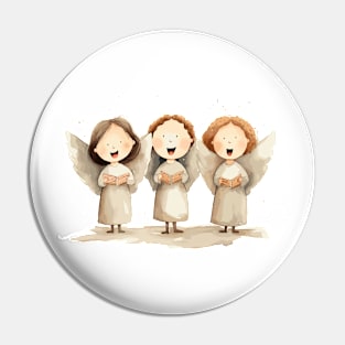 Cute Angels Singing Pin