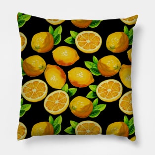 Cute Yellow Lemons Citrus Fruit Food Pattern Gift Pillow