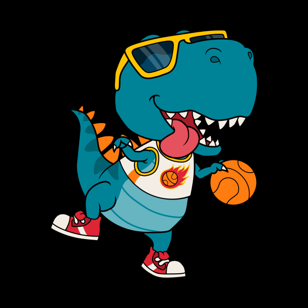Dinosaur Playing Basketball by sufian