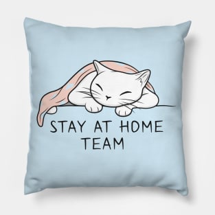 Join White Kitty Stay at Home Team Pillow