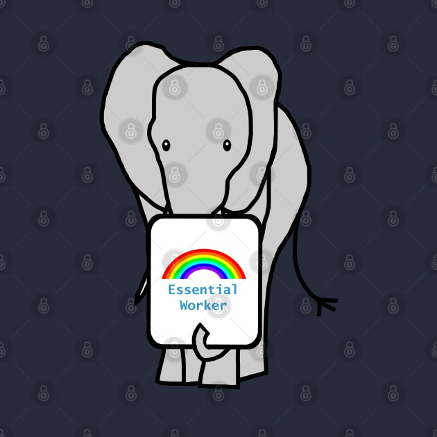 Elephant Worker Rainbow Essential Employee Meme by ellenhenryart