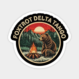 Foxtrots Deltas Tangos Retro Resist Bear Camping Hiking Magnet