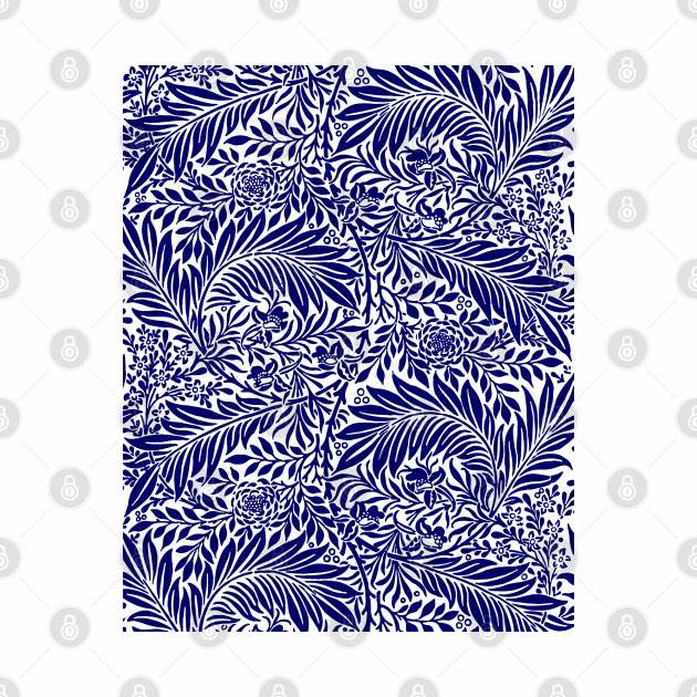 Modern Floral Pattern Blue and White by koovox