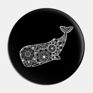 Whale (black and white) Pin