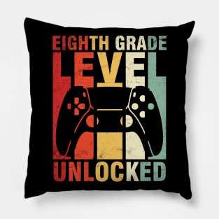 Gamer Student Eighth Grade Level Unlocked Back To School Day Pillow