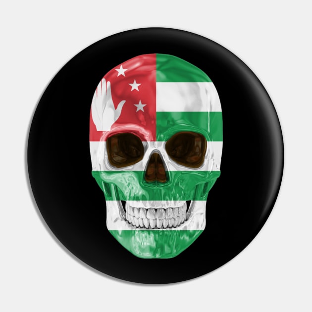 Abkhazia Flag Skull - Gift for Abkhazian With Roots From Abkhazia Pin by Country Flags