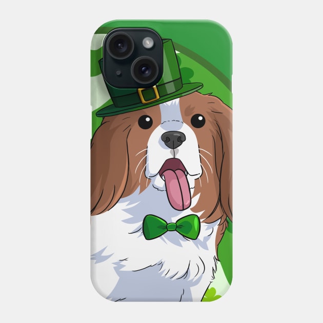 Cavalier King Charles Spaniel St Patricks Day Leprechaun Phone Case by Noseking