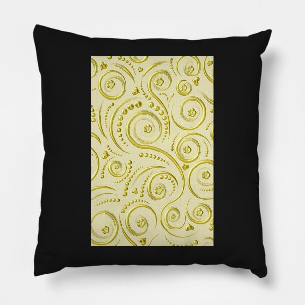 Gold swirls Pillow by foxxya