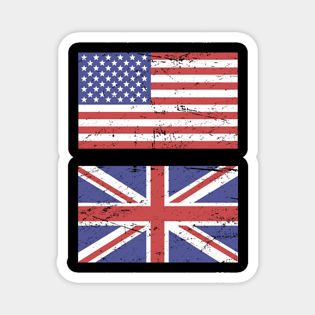 United States Flag & Great Britain Flag Magnet by Wizardmode