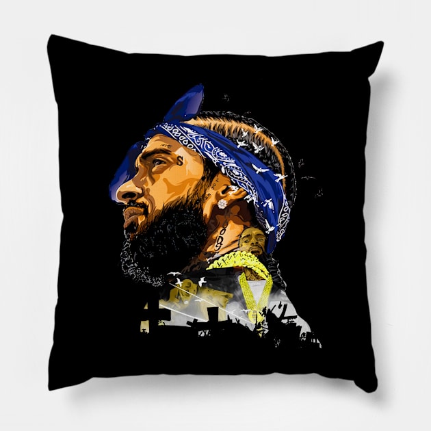 Urban Sage Nipsey Hussle's Street Smart Aesthetics Pillow by ElenaBerryDesigns