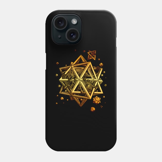 Golden Reptile on the polyhedron Phone Case by Dürer Design