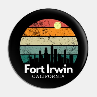 Fort Irwin, California Vintage Sunset Skyline Pin