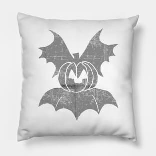 Halloween Pumpkin Bat Symbol in a Distressed Look Pillow