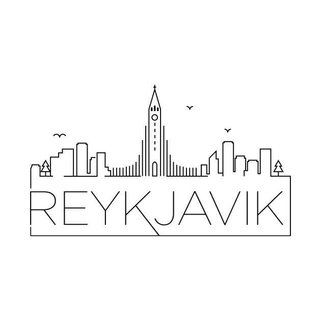 Reykjavik Minimal Skyline by kursatunsal