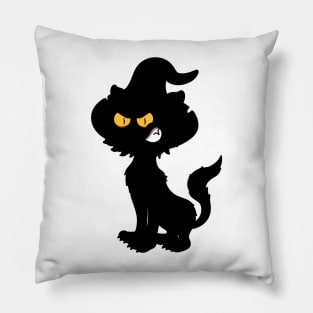 Scary Black Cat Silhouette Pillow