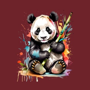 Artistic Panda Portrait V4 T-Shirt