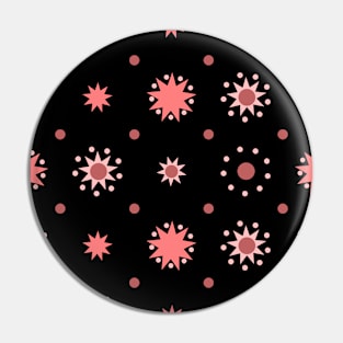 Suns and Dots Light Red on Black Pin