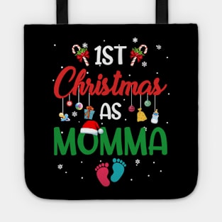 1st Christmas as Momma Matching Family Tote