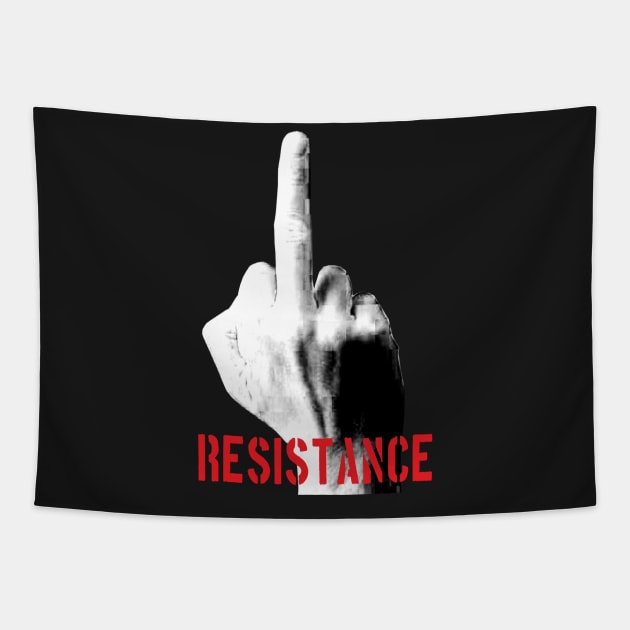 Resistance Middle Finger Tapestry by artpirate