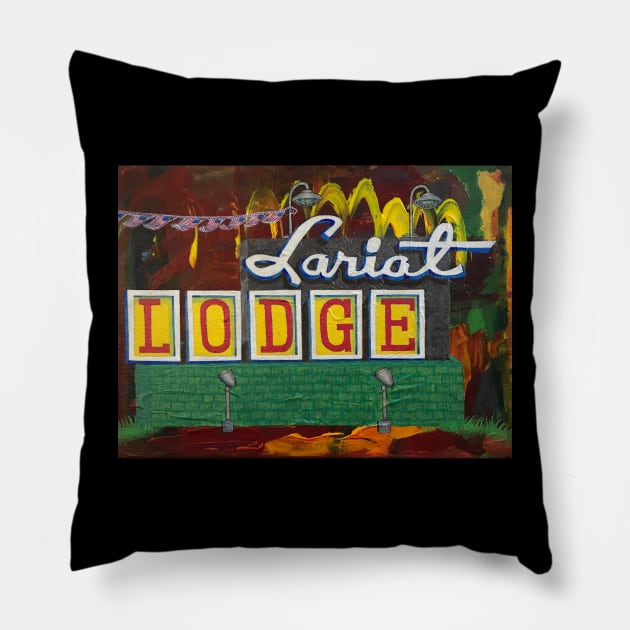 Abstract Neon Landmark Series: Lariat Lodge Pillow by Broken Stick Arts & Crafts