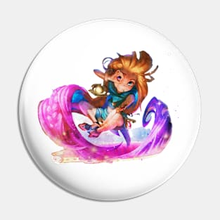 Zoe Watercolor Illustration Pin