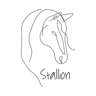 Stallion - Horse Head On White T-Shirt