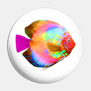 Fish, Flounder, Rainbow Colors Pin