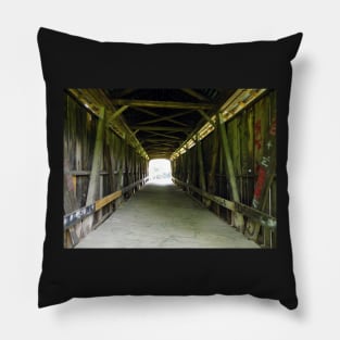 Covered Bridge Photograph Tunnel Vision Perspective Art: Available on Face Masks, Pillows, Phone Cases & Gifts Pillow