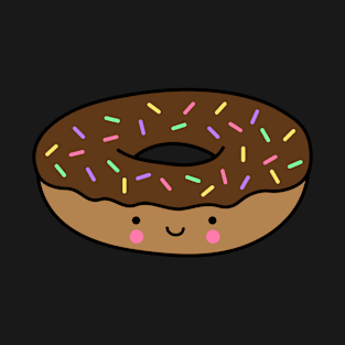 Kawaii Donut with Rainbow Sprinkles (Chocolate) T-Shirt