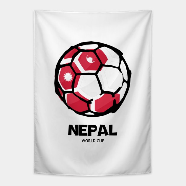 Nepal Football Country Flag Tapestry by KewaleeTee