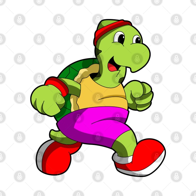 Turtle as Jogger with Headband by Markus Schnabel