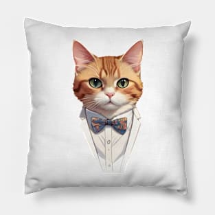 Fancy Cat with Bowtie no.11 Pillow